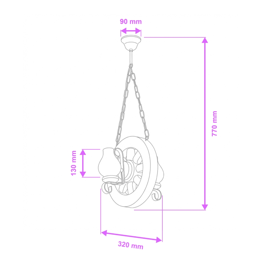 Brilagi - Hanglamp aan een ketting ROATA 2xE14/40W/230V beuken