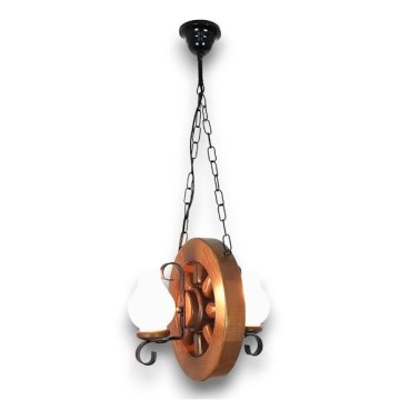 Brilagi - Hanglamp aan een ketting ROATA 2xE14/40W/230V beuken/walnoot
