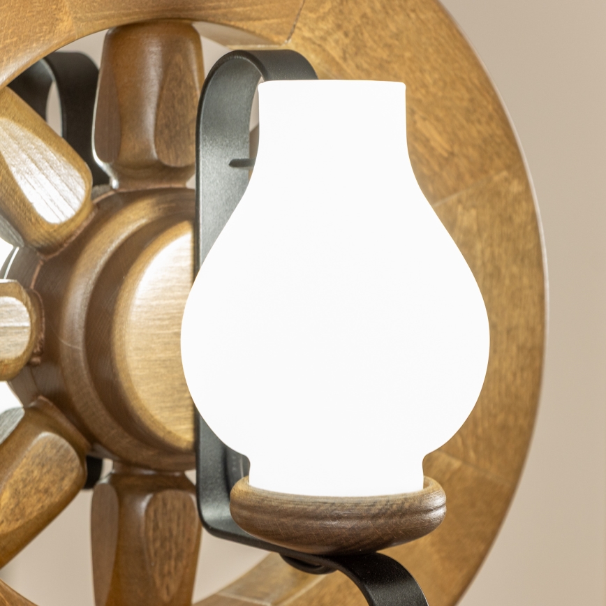 Brilagi - Hanglamp aan een ketting ROATA 2xE14/40W/230V beuken/walnoot