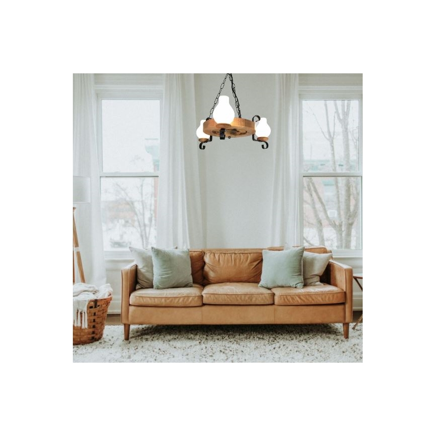 Brilagi - Hanglamp aan een ketting ROATA 3xE14/40W/230V beuken