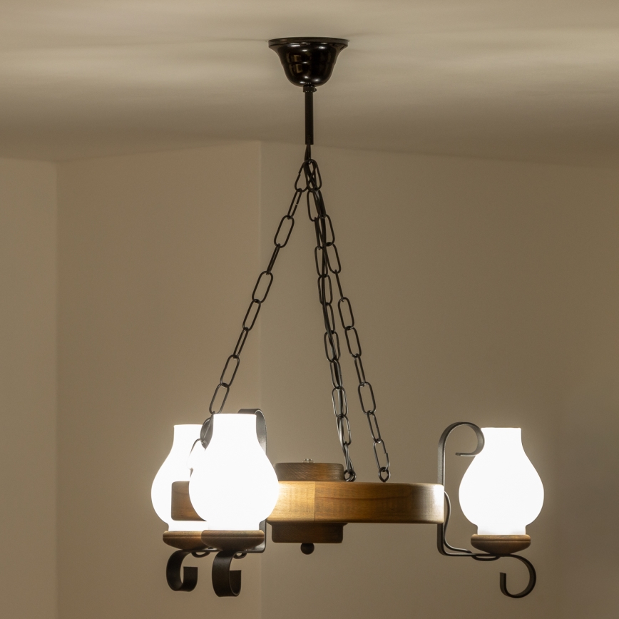 Brilagi - Hanglamp aan een ketting ROATA 3xE14/40W/230V beuken