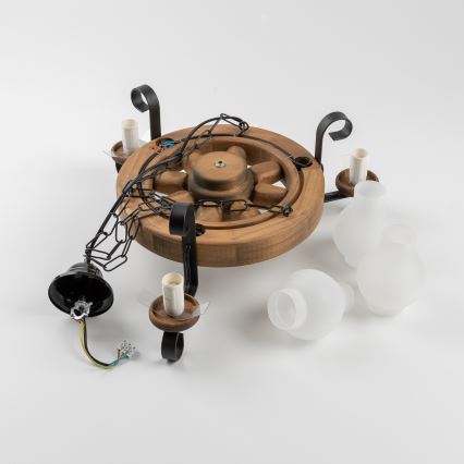 Brilagi - Hanglamp aan een ketting ROATA 3xE14/40W/230V beuken