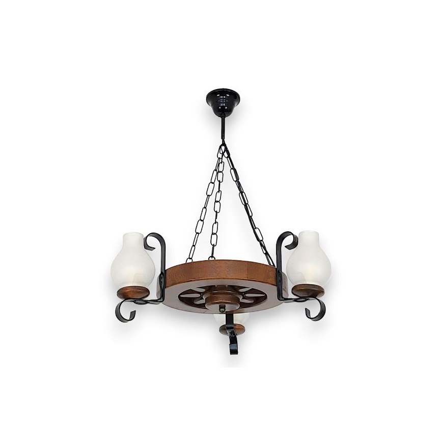 Brilagi - Hanglamp aan een ketting ROATA 3xE14/40W/230V beuken/walnoot