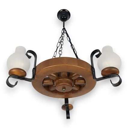 Brilagi - Hanglamp aan een ketting ROATA 3xE14/40W/230V beuken/walnoot