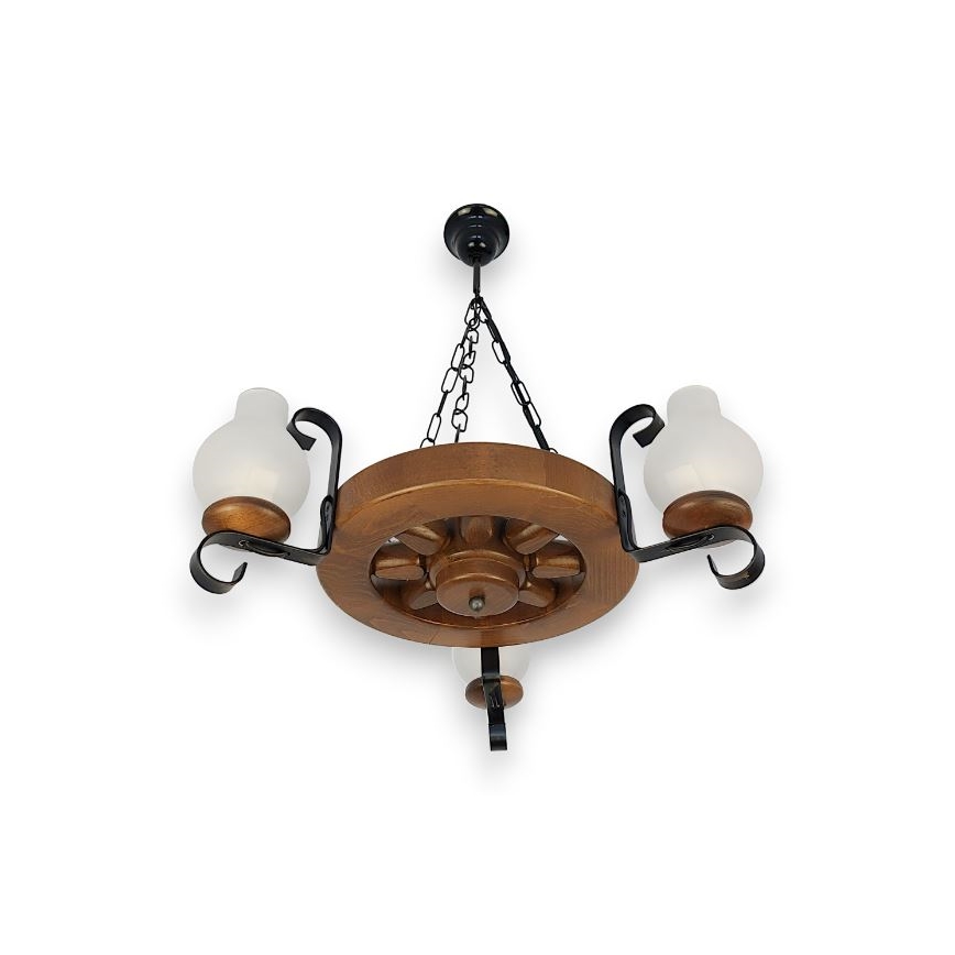 Brilagi - Hanglamp aan een ketting ROATA 3xE14/40W/230V beuken/walnoot
