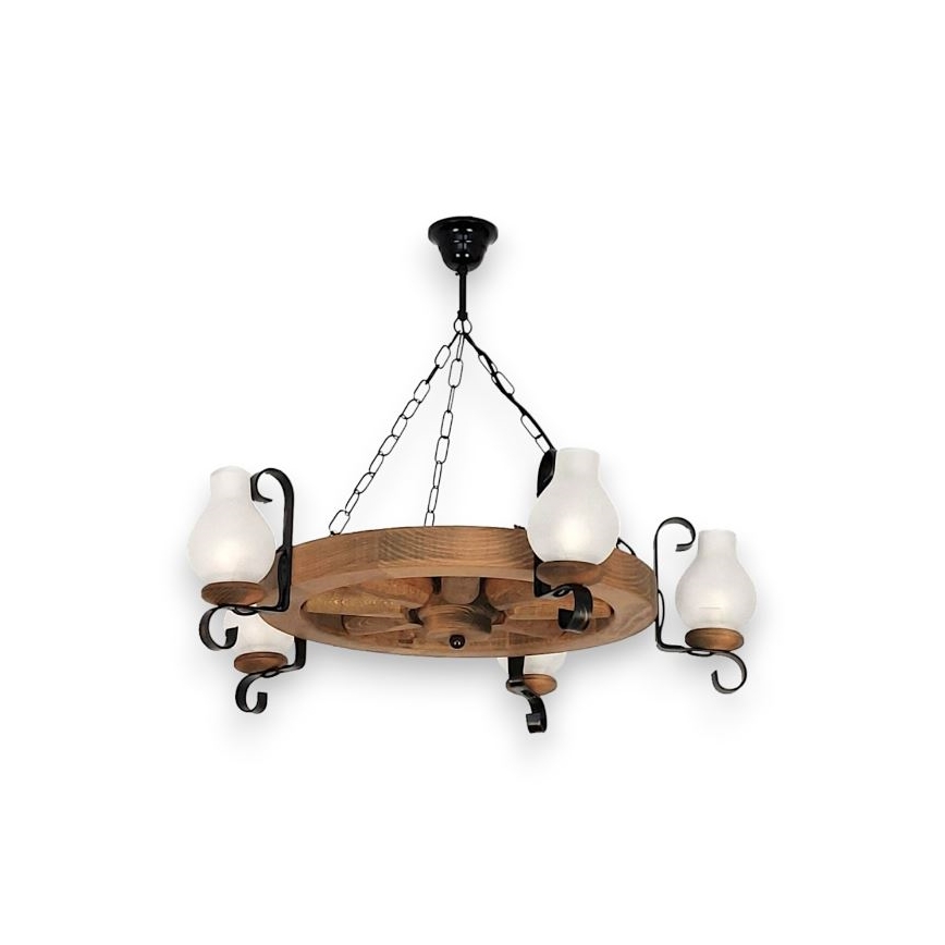 Brilagi - Hanglamp aan een ketting ROATA 5xE14/40W/230V beuken