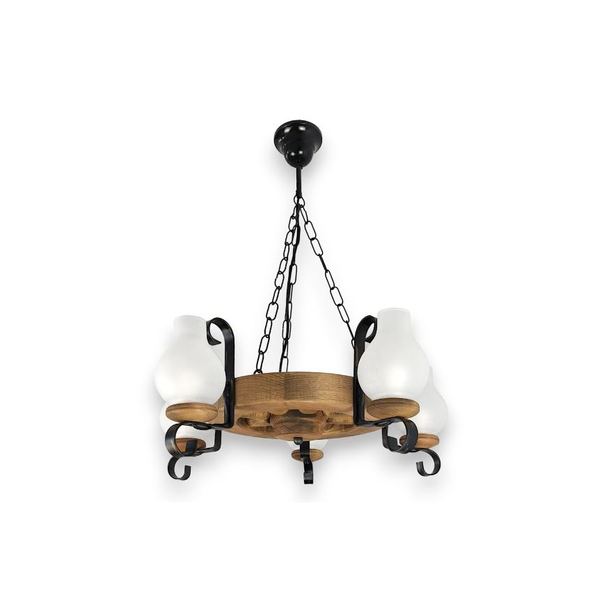 Brilagi - Hanglamp aan een ketting ROATA 5xE14/40W/230V beuken