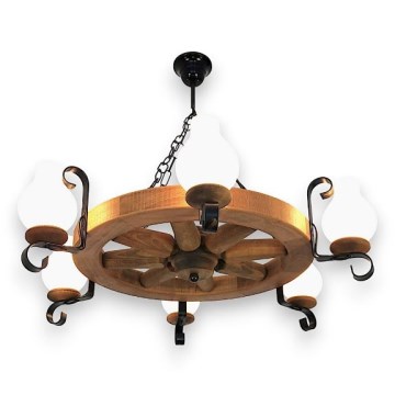 Brilagi - Hanglamp aan een ketting ROATA 6xE14/40W/230V beuken