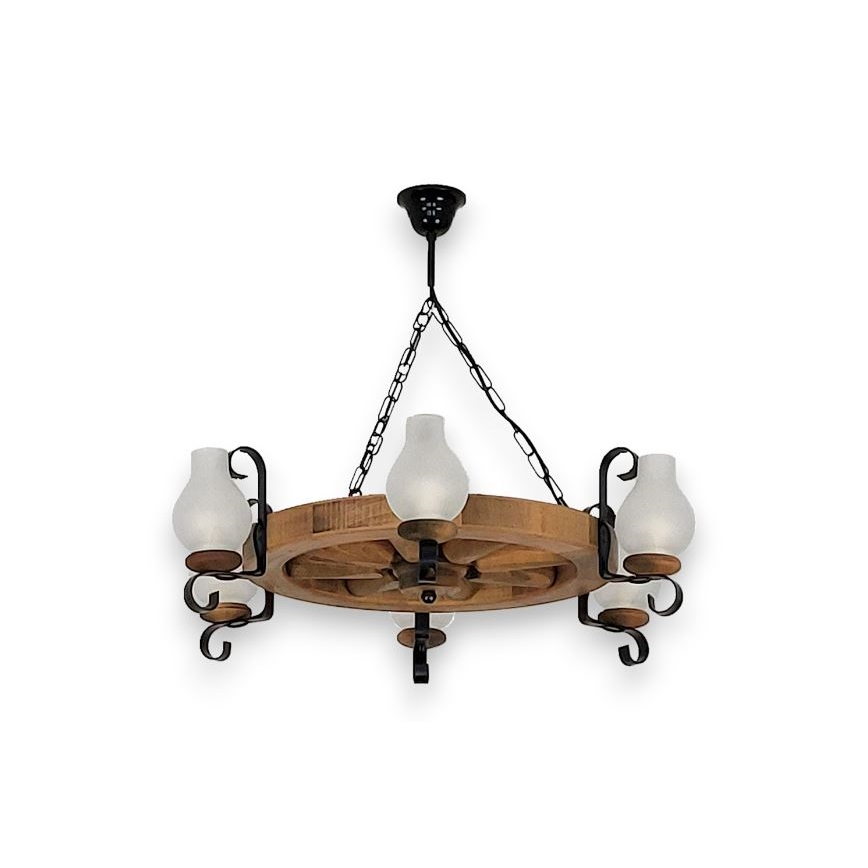 Brilagi - Hanglamp aan een ketting ROATA 6xE14/40W/230V beuken