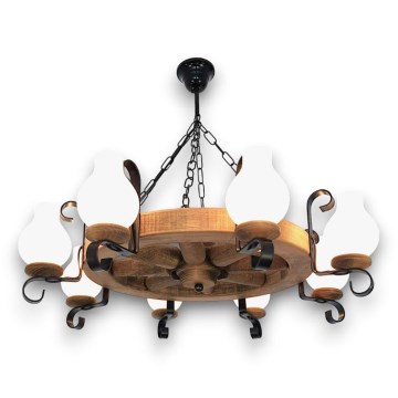 Brilagi - Hanglamp aan een ketting ROATA 8xE14/40W/230V beuken