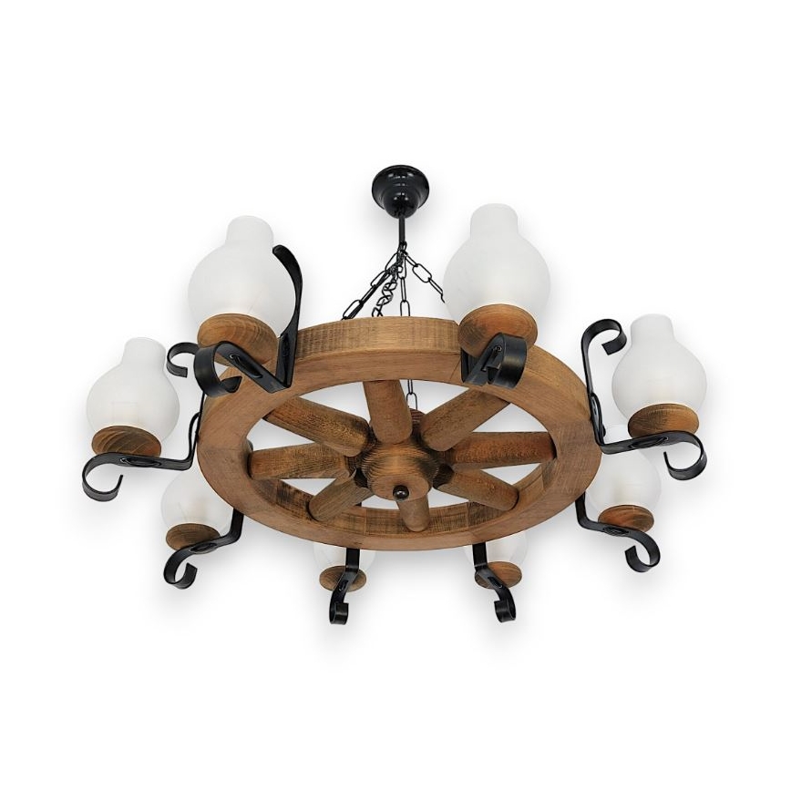 Brilagi - Hanglamp aan een ketting ROATA 8xE14/40W/230V beuken