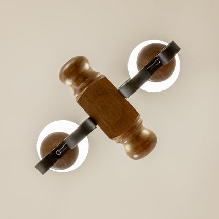 Brilagi - Hanglamp aan een ketting RUSTIC 2xE14/40W/230V beuken/walnoot