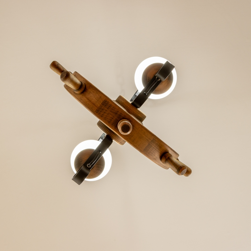 Brilagi - Hanglamp aan een ketting TIMONA 2xE14/40W/230V beuken