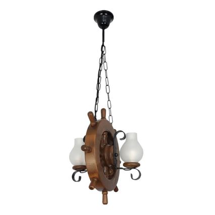Brilagi - Hanglamp aan een ketting TIMONA 2xE14/40W/230V beuken/walnoot