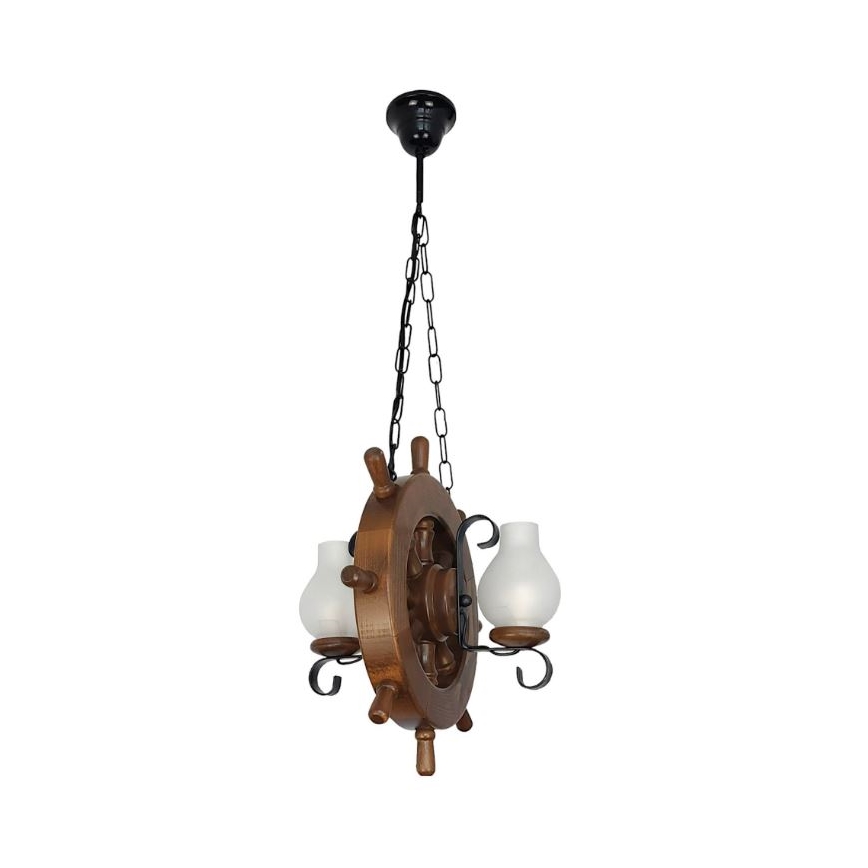 Brilagi - Hanglamp aan een ketting TIMONA 2xE14/40W/230V beuken/walnoot