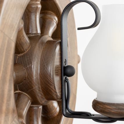 Brilagi - Hanglamp aan een ketting TIMONA 2xE14/40W/230V beuken/walnoot