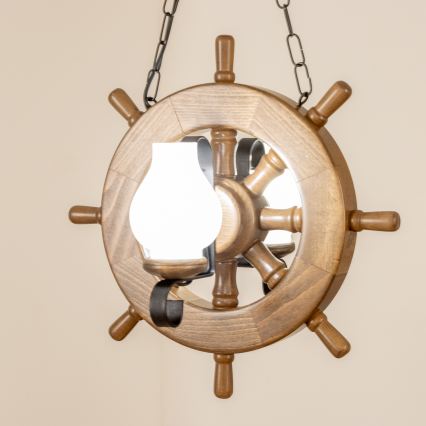 Brilagi - Hanglamp aan een ketting TIMONA 2xE14/40W/230V beuken/walnoot