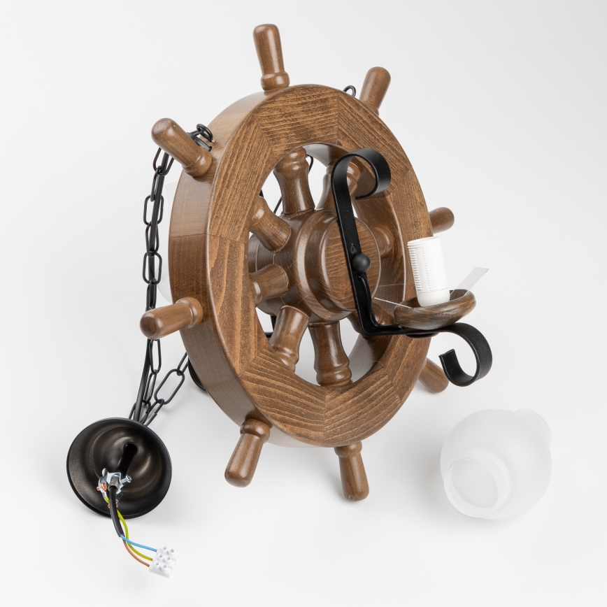 Brilagi - Hanglamp aan een ketting TIMONA 2xE14/40W/230V beuken/walnoot