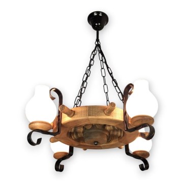 Brilagi - Hanglamp aan een ketting TIMONA 4xE14/40W/230V beuken