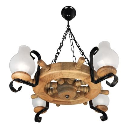 Brilagi - Hanglamp aan een ketting TIMONA 4xE14/40W/230V beuken
