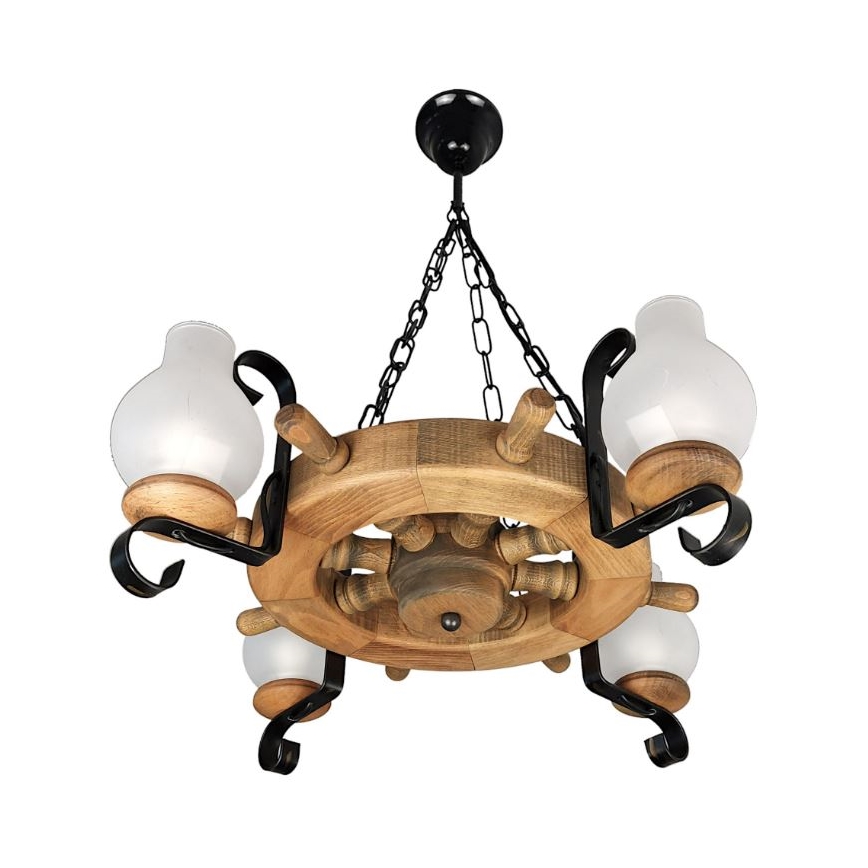 Brilagi - Hanglamp aan een ketting TIMONA 4xE14/40W/230V beuken