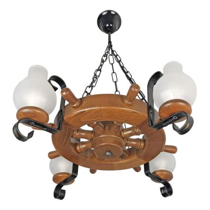 Brilagi - Hanglamp aan een ketting TIMONA 4xE14/40W/230V beuken/walnoot