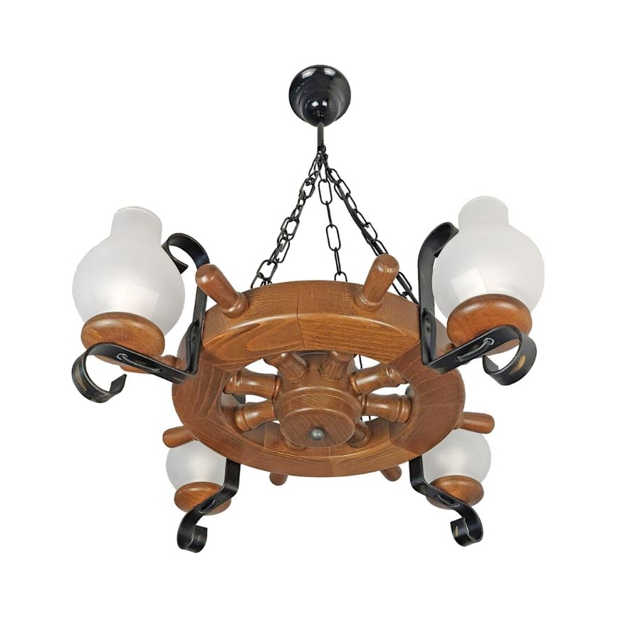 Brilagi - Hanglamp aan een ketting TIMONA 4xE14/40W/230V beuken/walnoot