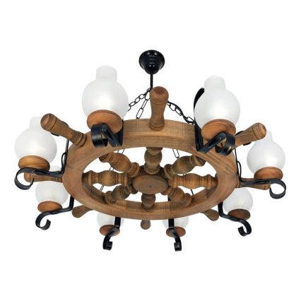 Brilagi - Hanglamp aan een ketting TIMONA 8xE14/40W/230V beuken