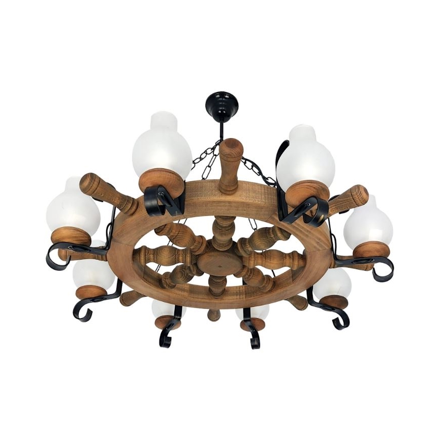 Brilagi - Hanglamp aan een ketting TIMONA 8xE14/40W/230V beuken