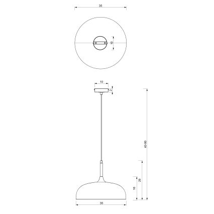 Brilagi - Hanglamp aan een koord ABRAHAM 1xE27/60W/230V diameter 35 cm beige