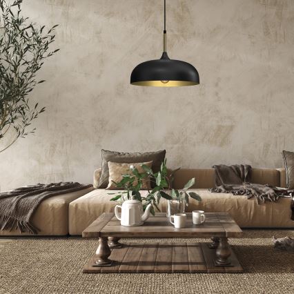 Brilagi - Hanglamp aan een koord ABRAHAM 1xE27/60W/230V diameter 35 cm zwart