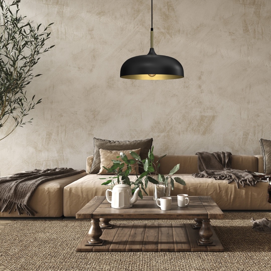 Brilagi - Hanglamp aan een koord ABRAHAM 1xE27/60W/230V diameter 35 cm zwart