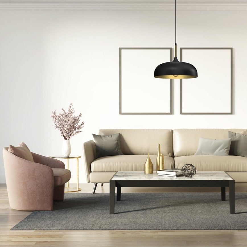 Brilagi - Hanglamp aan een koord ABRAHAM 1xE27/60W/230V diameter 35 cm zwart