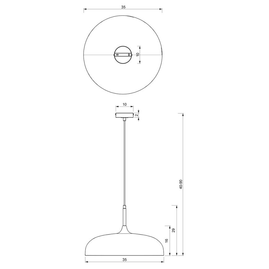 Brilagi - Hanglamp aan een koord ABRAHAM 1xE27/60W/230V diameter 35 cm zwart
