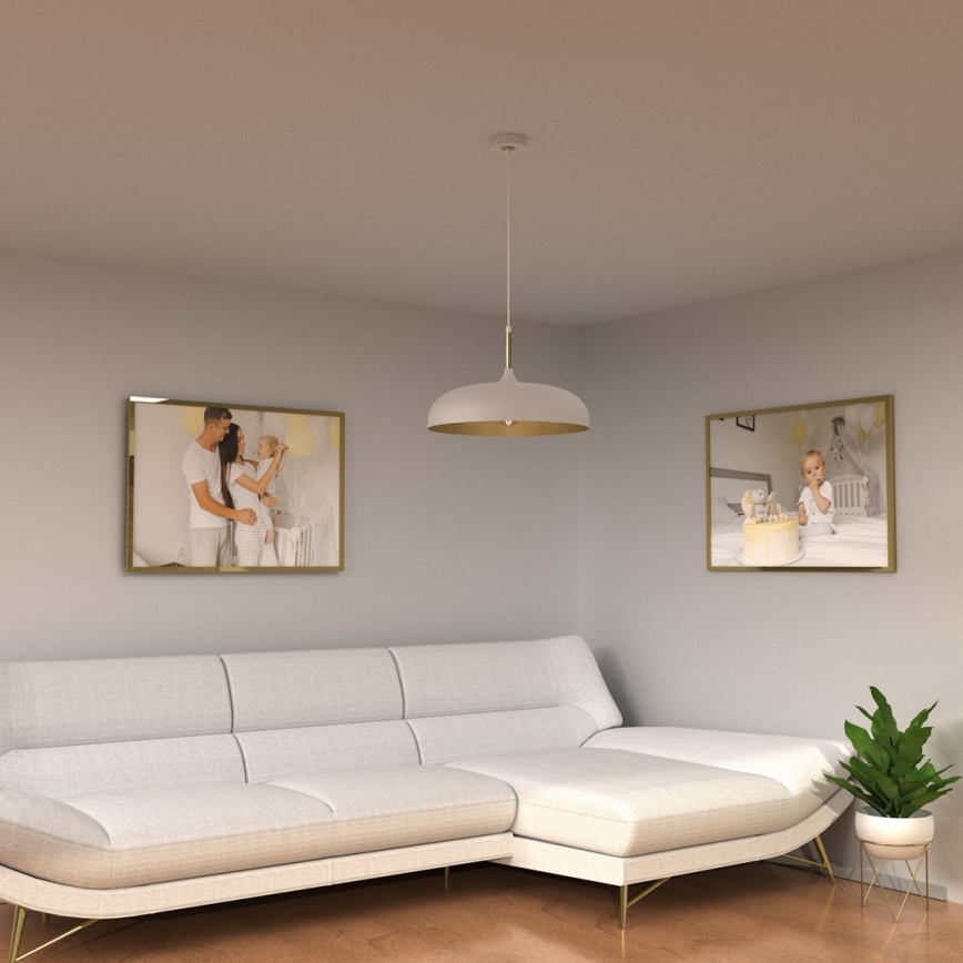Brilagi - Hanglamp aan een koord ABRAHAM 1xE27/60W/230V diameter 45 cm wit