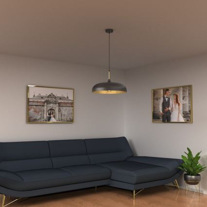 Brilagi - Hanglamp aan een koord ABRAHAM 1xE27/60W/230V diameter 45 cm zwart