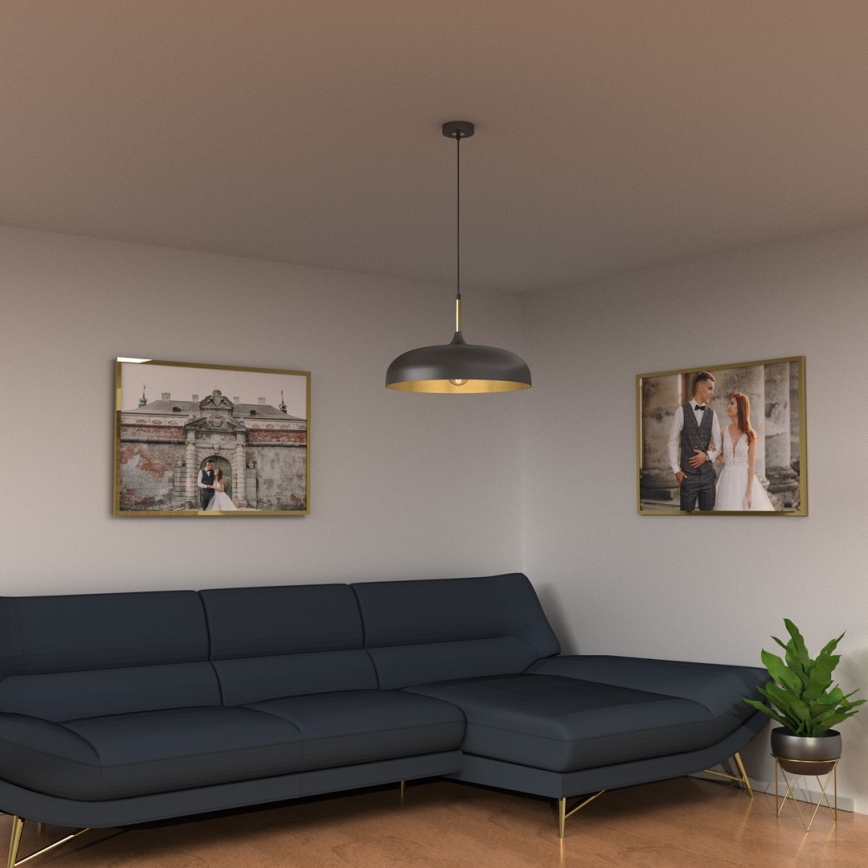 Brilagi - Hanglamp aan een koord ABRAHAM 1xE27/60W/230V diameter 45 cm zwart