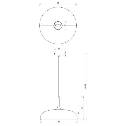 Brilagi - Hanglamp aan een koord ABRAHAM 1xE27/60W/230V diameter 45 cm zwart