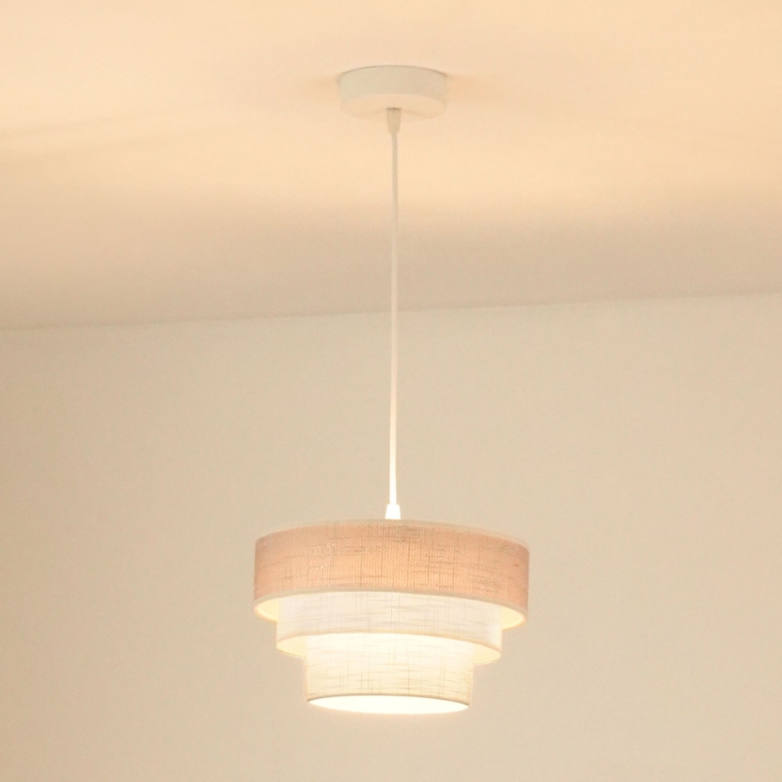 Brilagi - Hanglamp aan een koord ALASKA LUNETA 1xE27/15W/230V diameter 25 cm grijs/crème