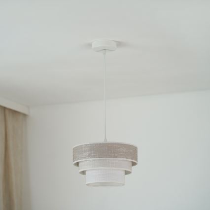 Brilagi - Hanglamp aan een koord ALASKA LUNETA 1xE27/15W/230V diameter 25 cm grijs/crème