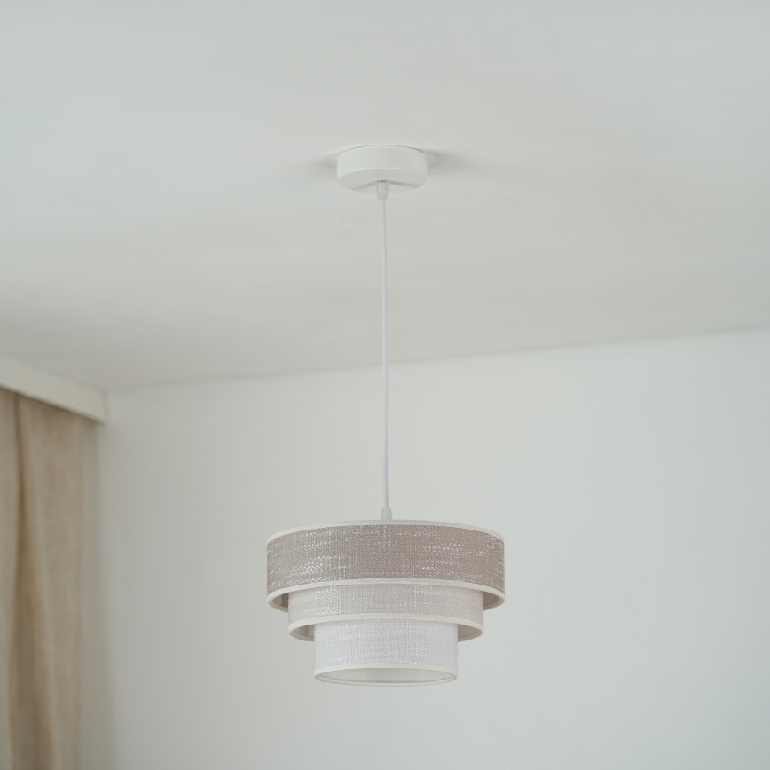 Brilagi - Hanglamp aan een koord ALASKA LUNETA 1xE27/15W/230V diameter 25 cm grijs/crème