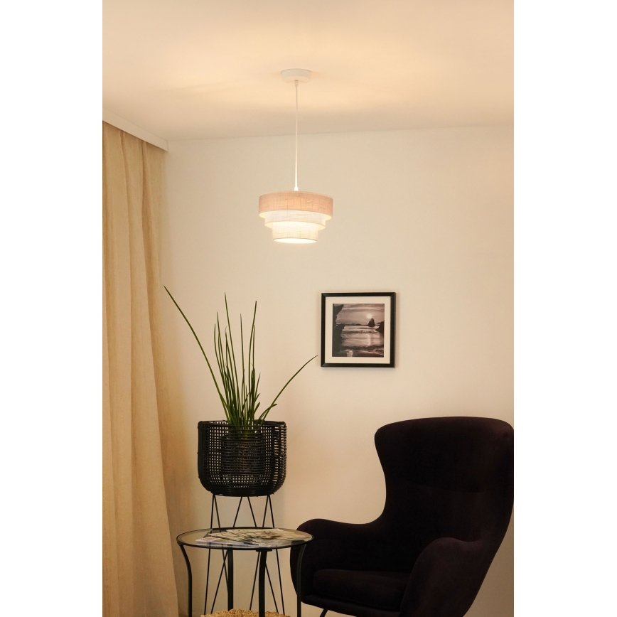 Brilagi - Hanglamp aan een koord ALASKA LUNETA 1xE27/15W/230V diameter 25 cm grijs/crème