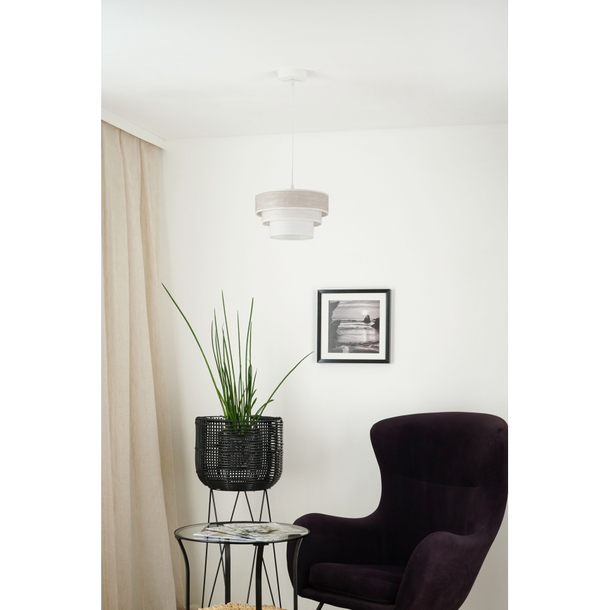 Brilagi - Hanglamp aan een koord ALASKA LUNETA 1xE27/15W/230V diameter 25 cm grijs/crème