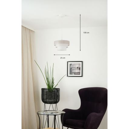 Brilagi - Hanglamp aan een koord ALASKA LUNETA 1xE27/15W/230V diameter 25 cm grijs/crème