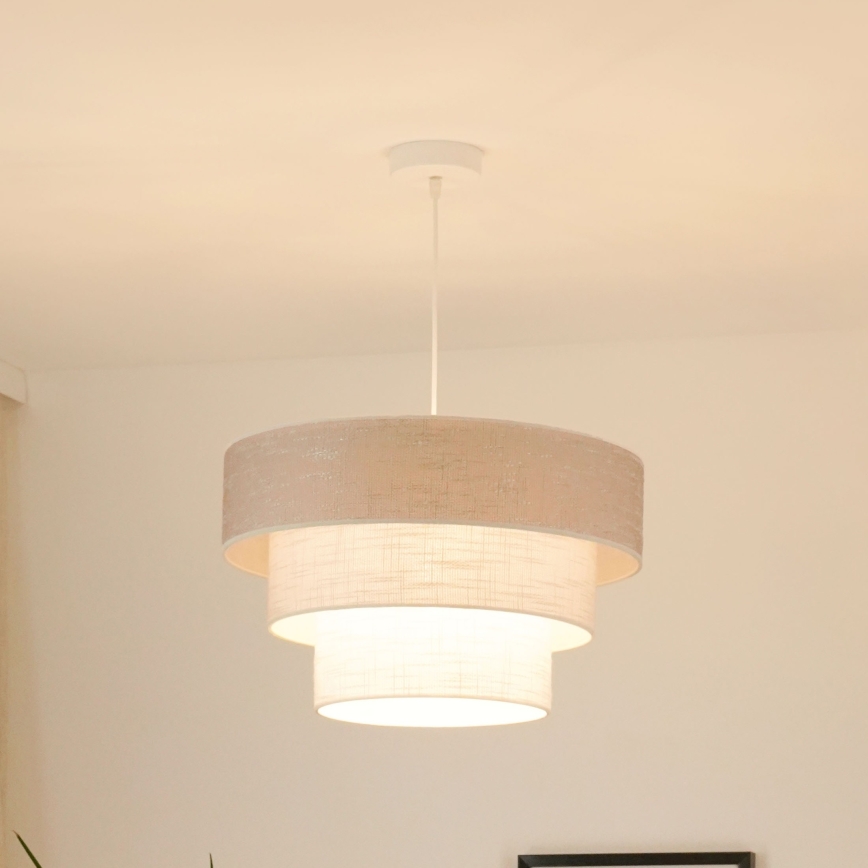 Brilagi - Hanglamp aan een koord ALASKA LUNETA 1xE27/15W/230V diameter 45 cm grijs/crème