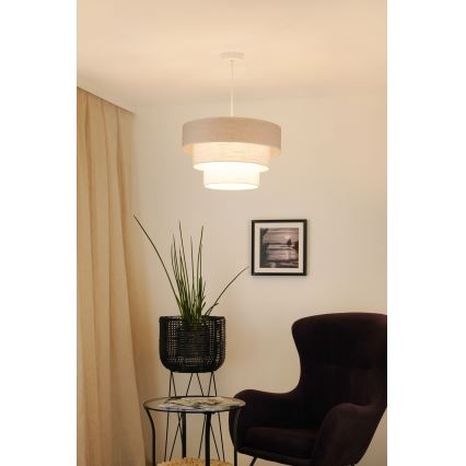 Brilagi - Hanglamp aan een koord ALASKA LUNETA 1xE27/15W/230V diameter 45 cm grijs/crème