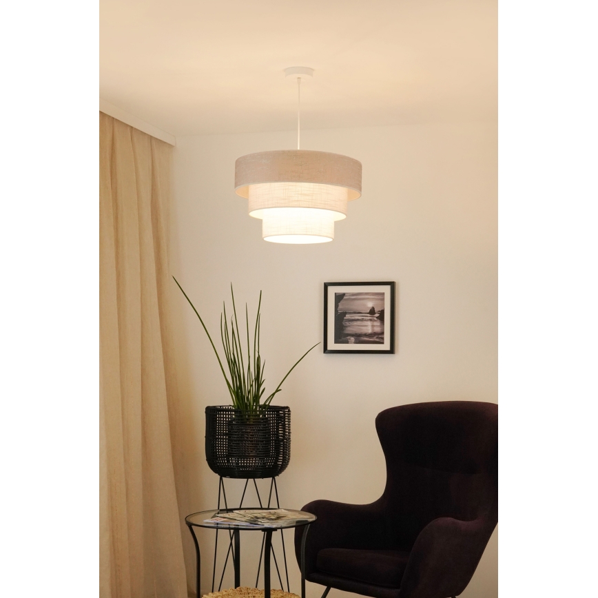 Brilagi - Hanglamp aan een koord ALASKA LUNETA 1xE27/15W/230V diameter 45 cm grijs/crème