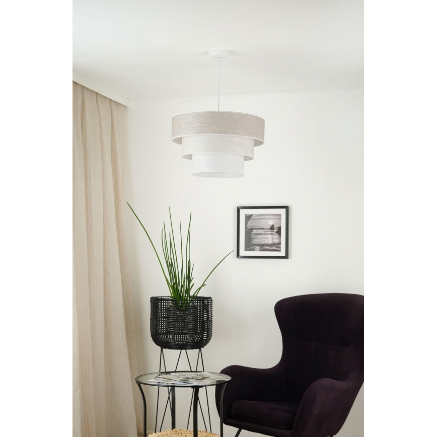 Brilagi - Hanglamp aan een koord ALASKA LUNETA 1xE27/15W/230V diameter 45 cm grijs/crème