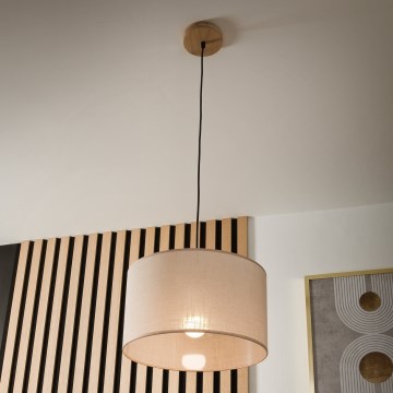 Brilagi - Hanglamp aan een koord ANTHONY 1xE27/60W/230V eiken/beige