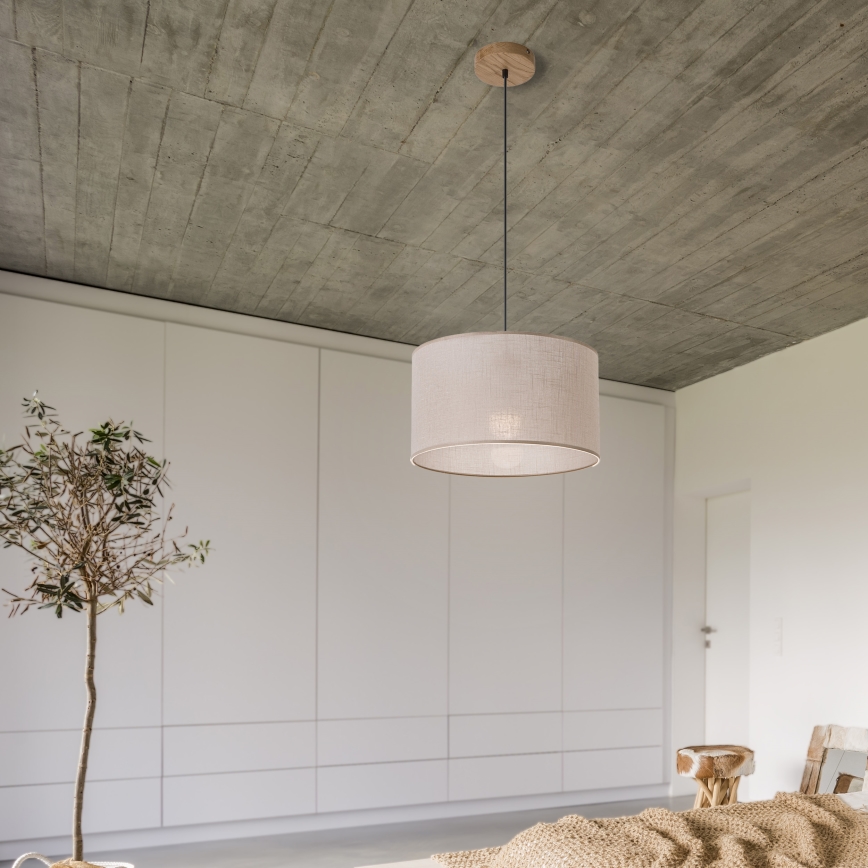 Brilagi - Hanglamp aan een koord ANTHONY 1xE27/60W/230V eiken/beige
